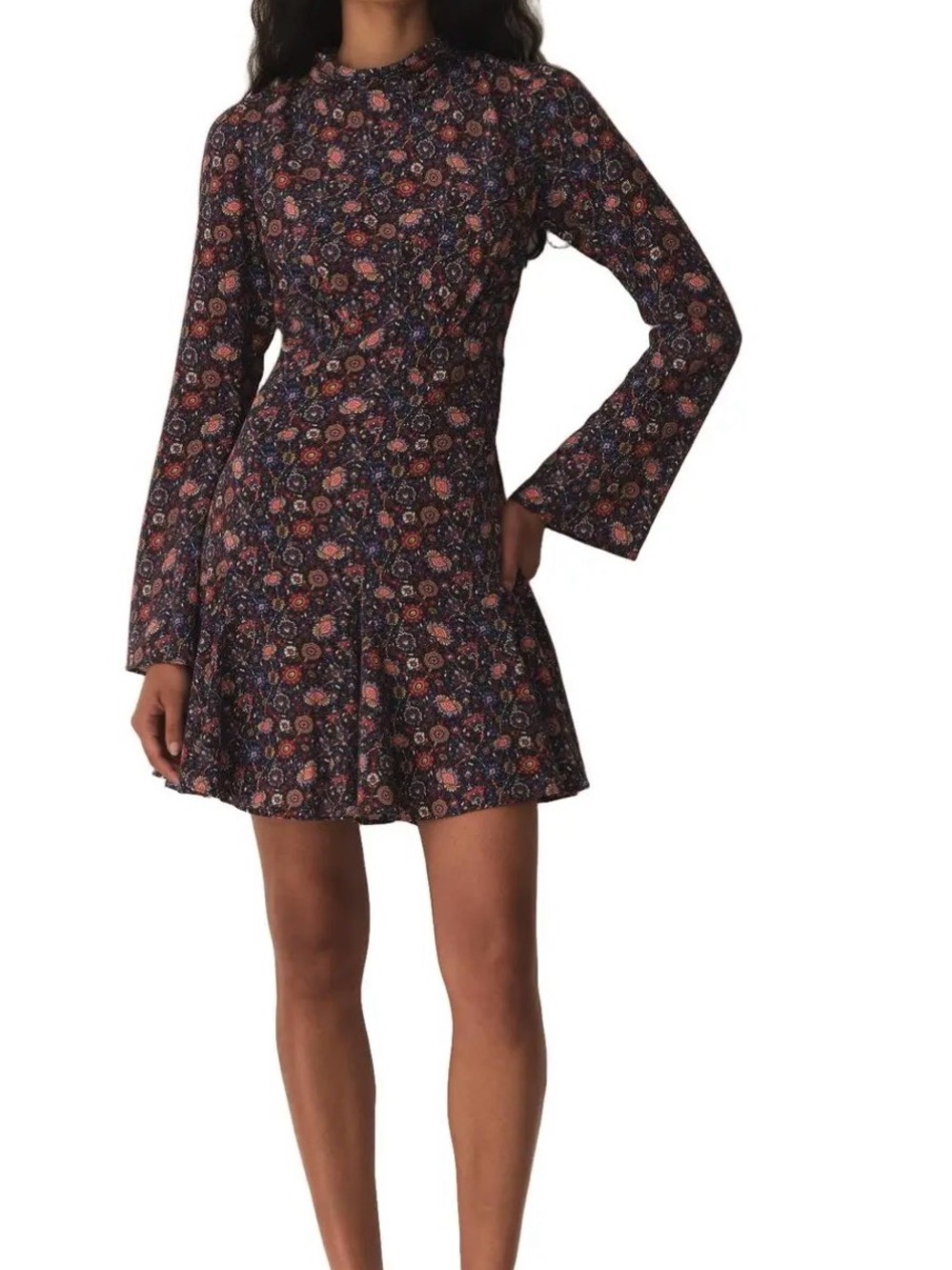 Doen Selena Printed Mini dress size small 100% silk